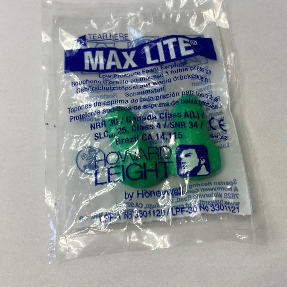 Protetores auriculares descartáveis MAXLite – verdes, 30 dB NRR